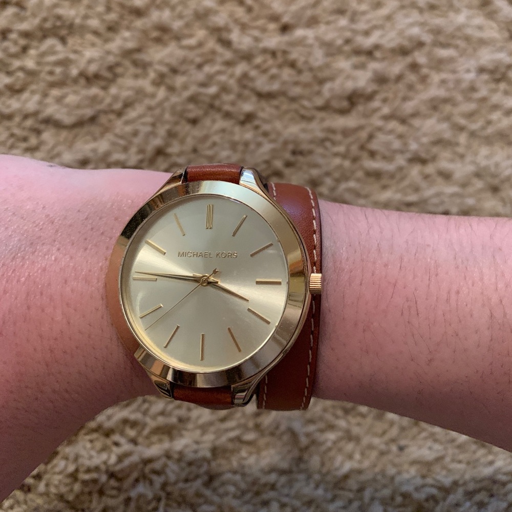 Michael Kors leather wrap watch